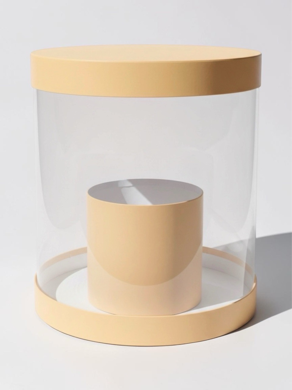 Плотная коробка-аквариум для торта с прозрачными стенками Цвет :Персиковый.