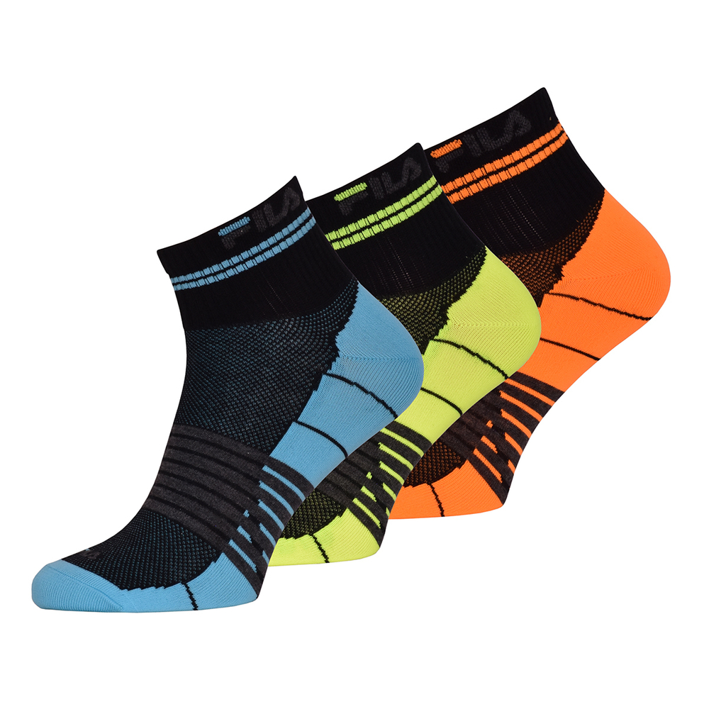 Теннисные носки Fila Unisex Quarter Socks 3P - fluo color