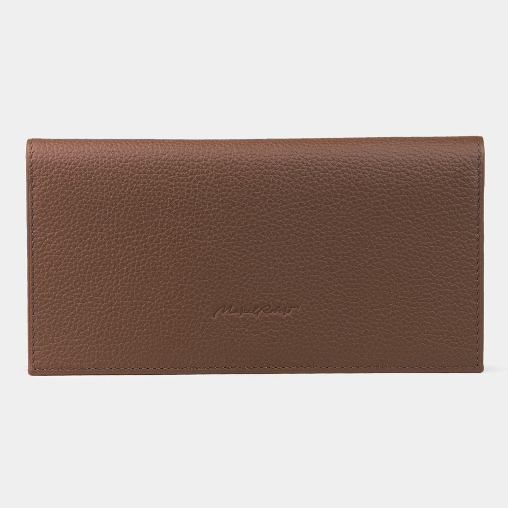 Мужской кожаный кошелек, теленок цвета шоколад