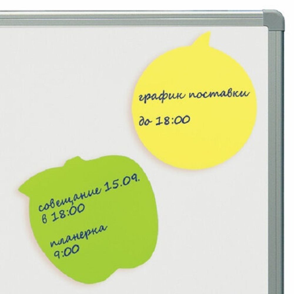 Набор блоков бумаги для записи самоклеящихся 3шт*50л, фигурный,  ассорти, Brauberg