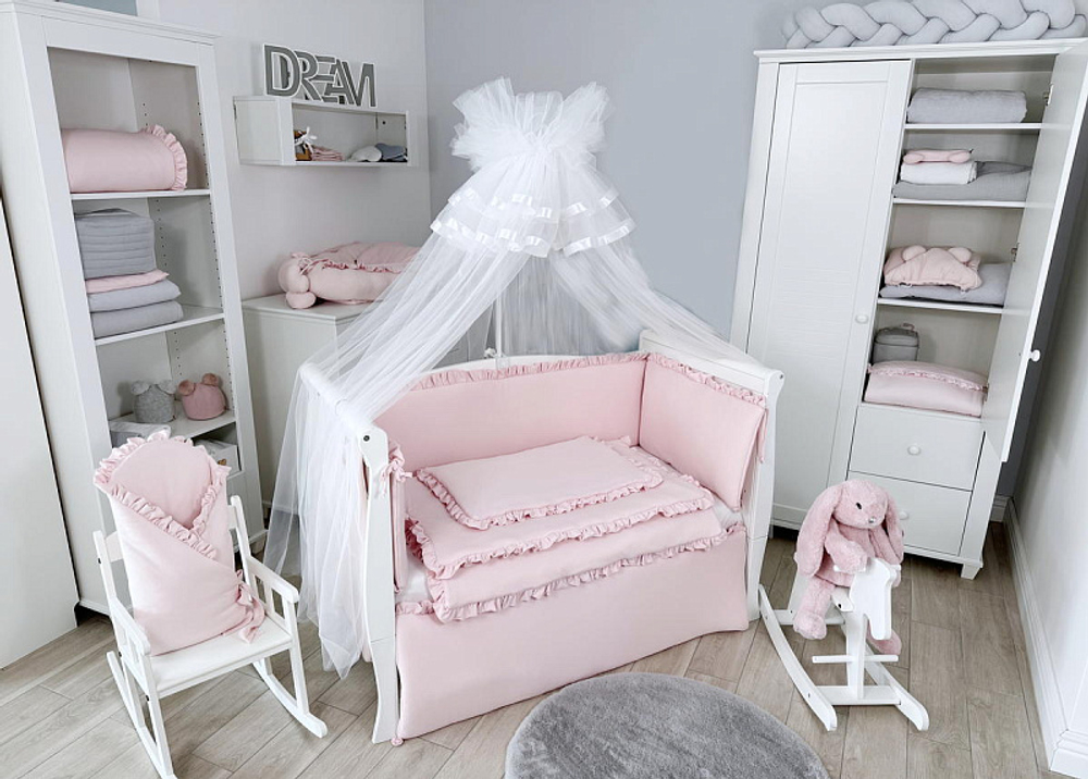 Комплект постельного белья Lepre New Royal Collection 4 предмета 120х90 см розовая пастель