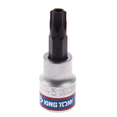 KING TONY (302745) Насадка (бита) торцевая 3/8", L = 50 мм, TORX с отверстием, T45