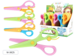 Ножницы детские 135мм. безопасные, пластиковые лезвия, ручки, с автомат.механизмом, ассорти 3цвета (