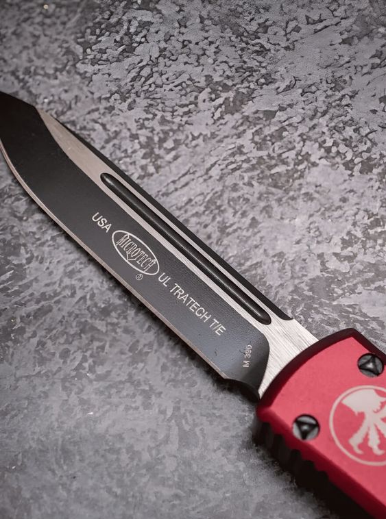 Тактический нож фронтально выкидной автоматический Microtech Красный