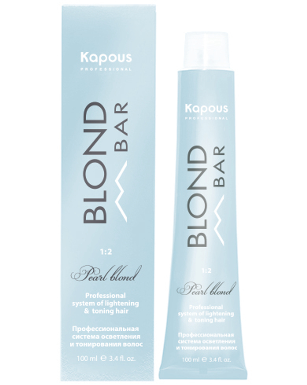 Kapous Professional Крем-краска для волос, с экстрактом жемчуга, Blond Bar, 000, Прозрачный, 100 мл