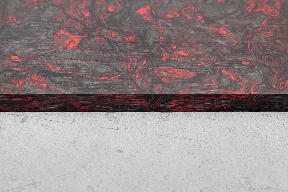 Карбон хаотичный, плашка 130x85x8мм, красный