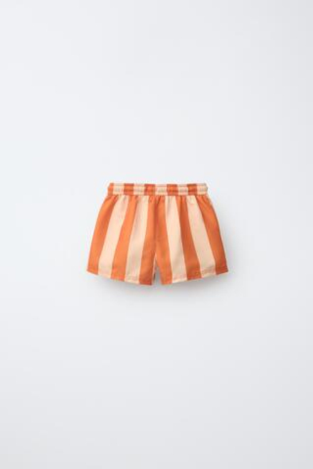 ZARA ПЛАВКИ В ПОЛОСКУ, ОРАНЖЕВЫЙ