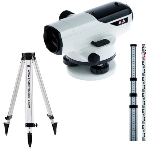 Оптический нивелир ADA PROF X32 с поверкой + рейка нивелирная STAFF 5 + штатив на клипсах Light