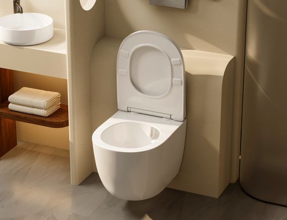 Комплект подвесной унитаз ABBER Bequem AC1100T белый с инсталляцией AC0105 и кнопкой AC0120MW белая матовая