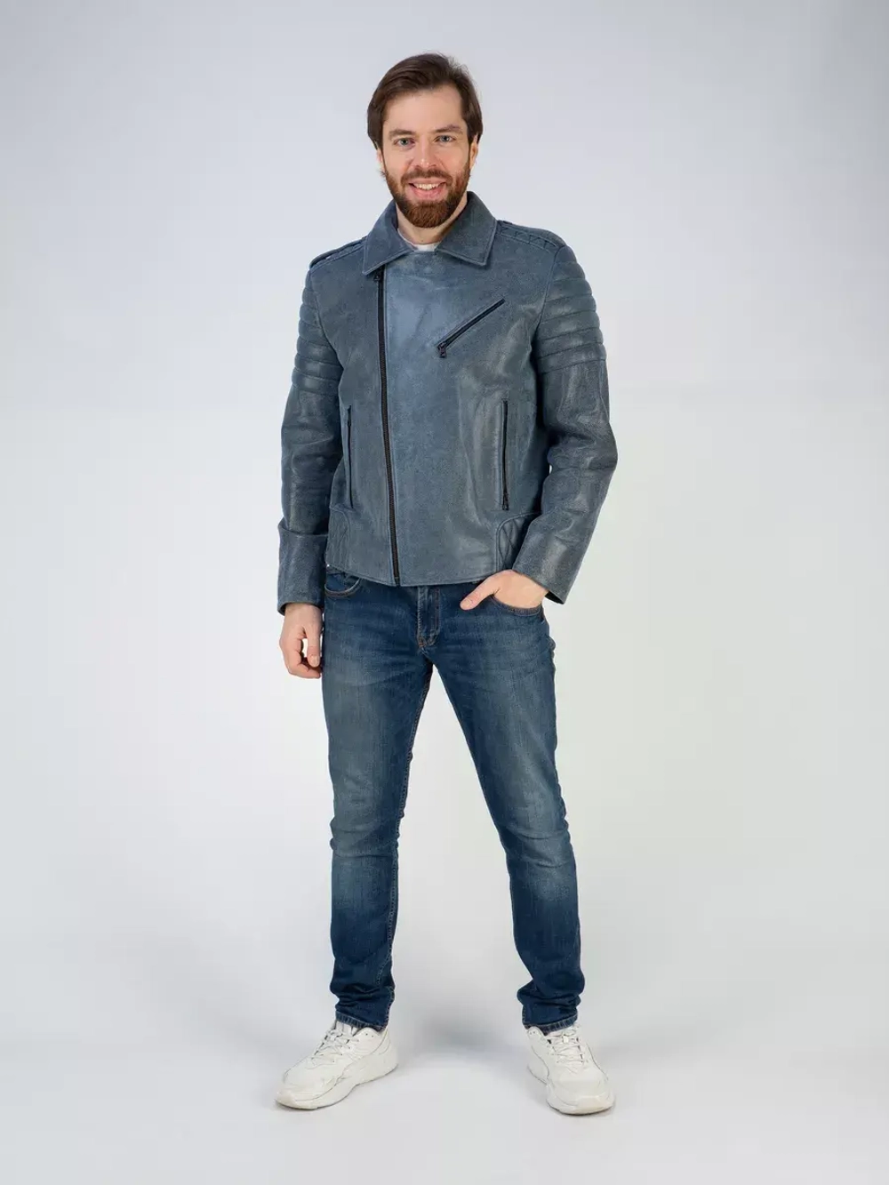 Кожаная куртка демисезонная косуха