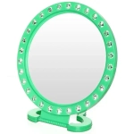 Зеркало настольное в пластиковой оправе «Белые выемки» круг, подвесное d-19,5см (Стикер на минивложение 15шт)