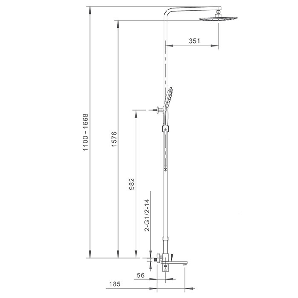 Душевая стойка со смесителем Gappo G2417-6