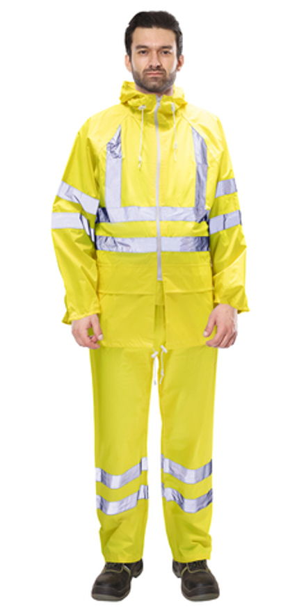 Костюм влагозащитный сигнальный с СОП SIRIUS Профи (225 гр/м2) лимонный