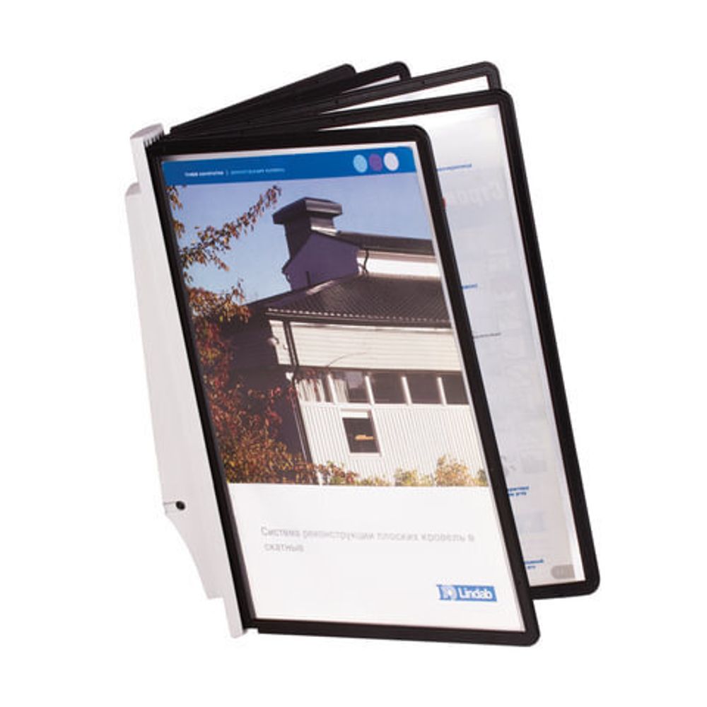 Демосистема настенная на 5 панелей, с 5 черными панелями + табуляторы, DURABLE (Германия) "SHERPA", 5810-01