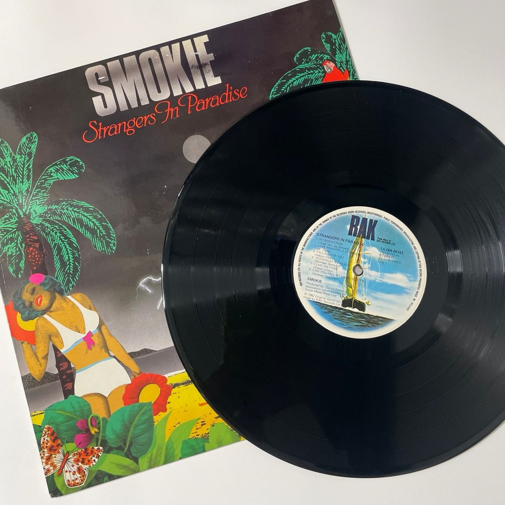 Винтажная виниловая пластинка LP Smokie Смоуки Strangers In Paradise (Нидерланды 1982)