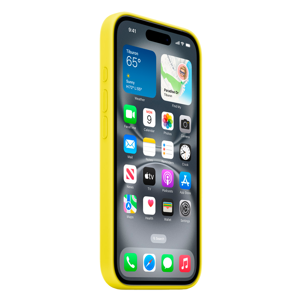 Силиконовый чехол с поддержкой MagSafe Apple Silicone Case для iPhone 16, Star Fruit (Желтый)