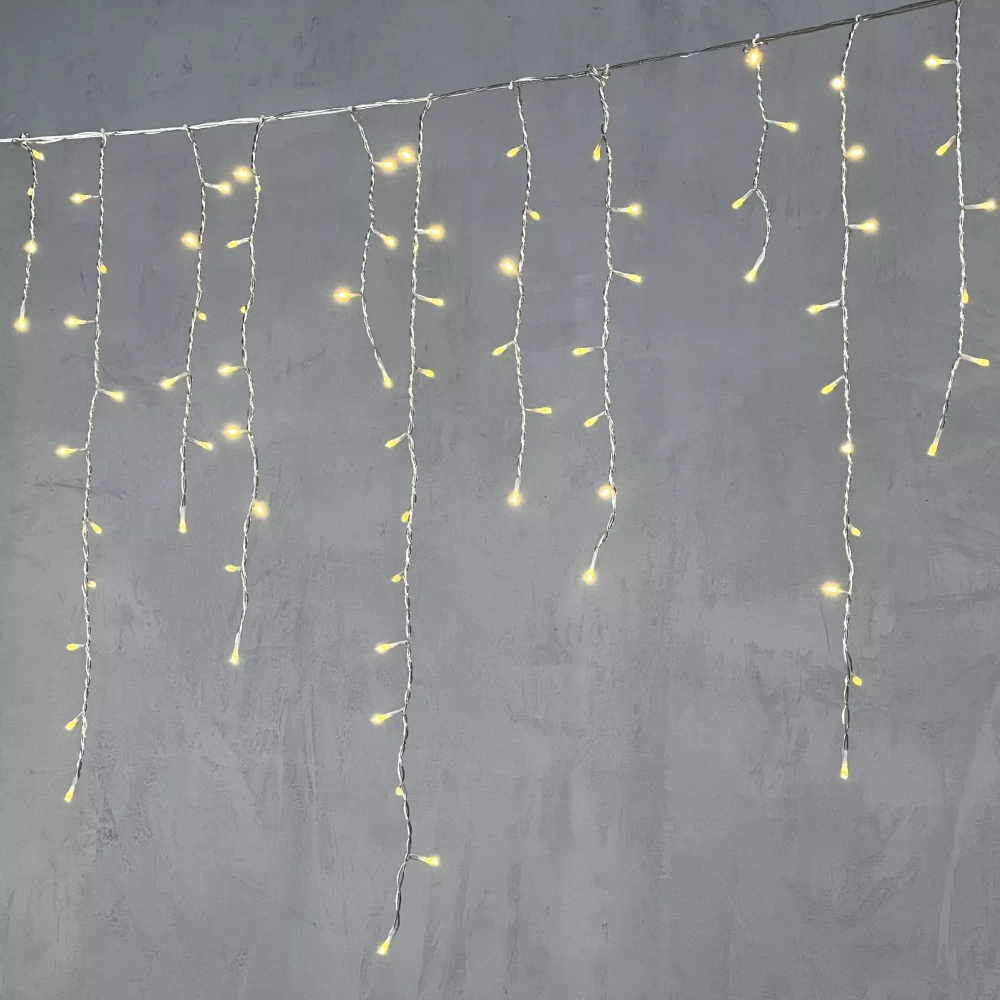 Светодиодная бахрома 5*0,9 м., 348 шампань LED, силиконовый прозрачный провод, Beauty Led (ECC348-10-2CH)