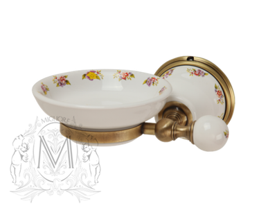 Мыльница настенная Migliore Provance ML.PRO-60.501.BR керамика с декором, бронза