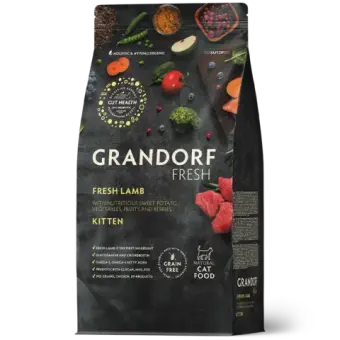 Сухой корм беззерновой GRANDORF FRESH CAT Lamb KITTEN ягненок с бататом для котят, беременных или кормящих кошек 2кг