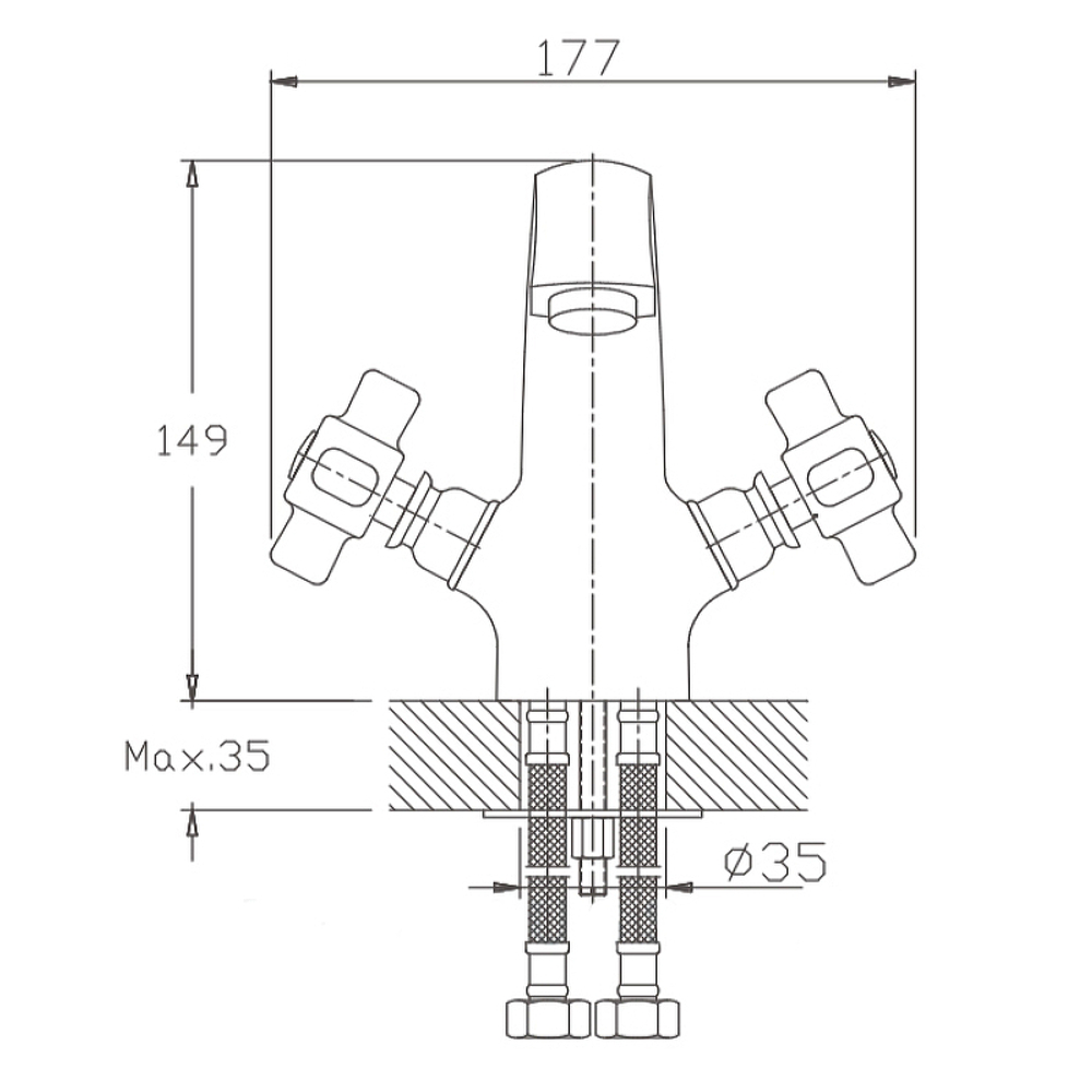 Смеситель для умывальника Haiba HB1018, керамика