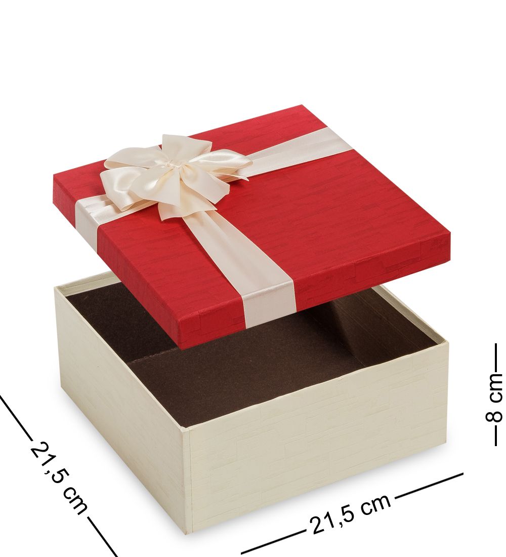 WG-52/2-B Коробка подарочная «Квадрат» цв.беж/красн.