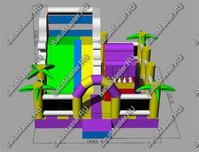 Коммерческий батут "Белый клык" с немеханизированной головой, размер 6*5*4 м