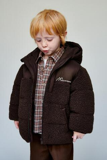 ZARA КУРТКА ИЗ ИСКУССТВЕННОЙ ОВЧИНЫ, ШОКОЛАДНЫЙ