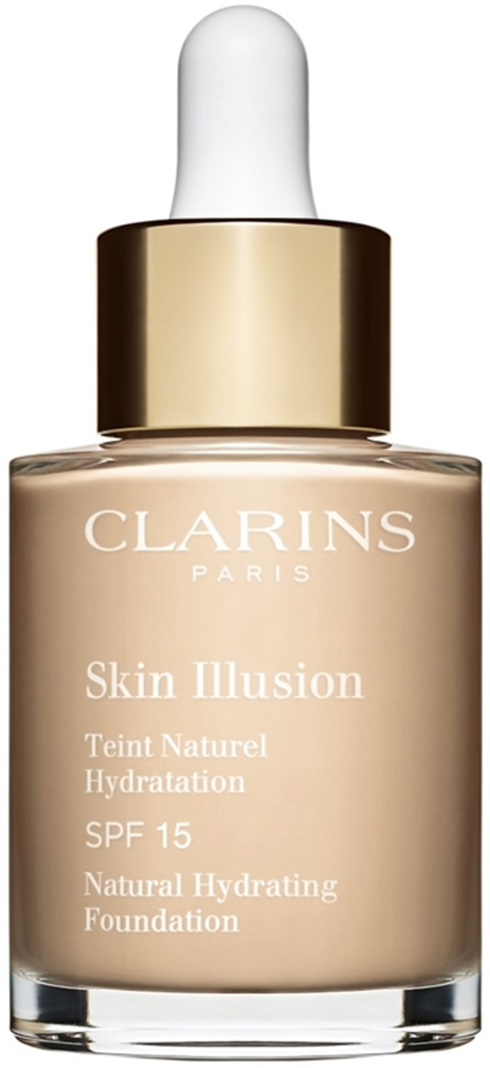 Clarins Skin Illusion Natural Hydrating Foundation - Осветляющий увлажняющий тональный крем SPF 15, 30 ml