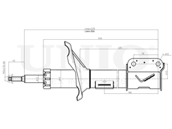 Амортизатор газовый передней подвески левый UNIO SAB-10072
