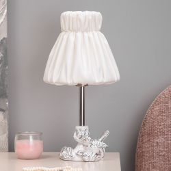 Настольная лампа Белла Белый с абажуром Адель Бланко