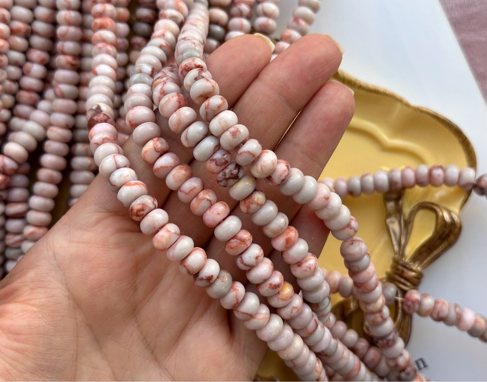 Нить бусин из яшмы 8мм, рондель