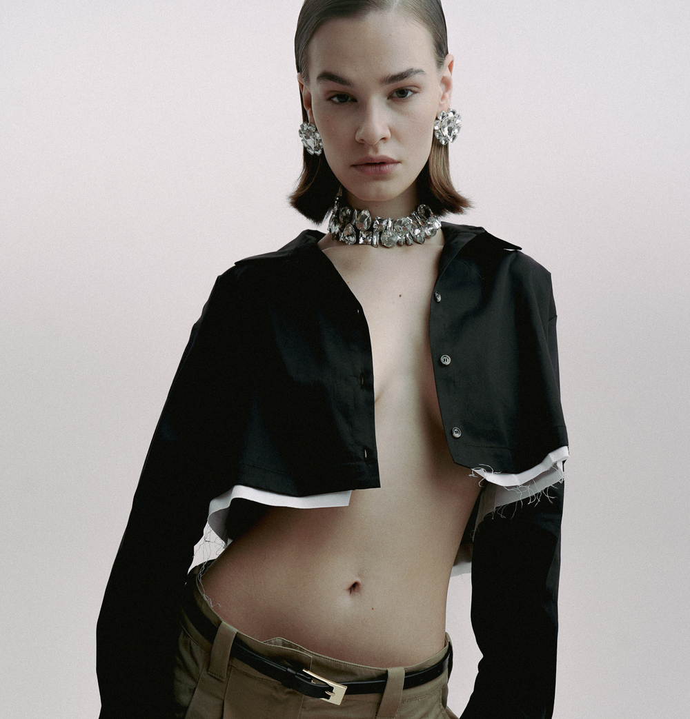 Колье-чокер люкс, круглые крупные камни