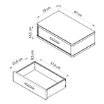 Тумба прикроватная, 47х29х14.5, Мелания, подвесная, с ящиком, массив дуба, лак, Dipriz