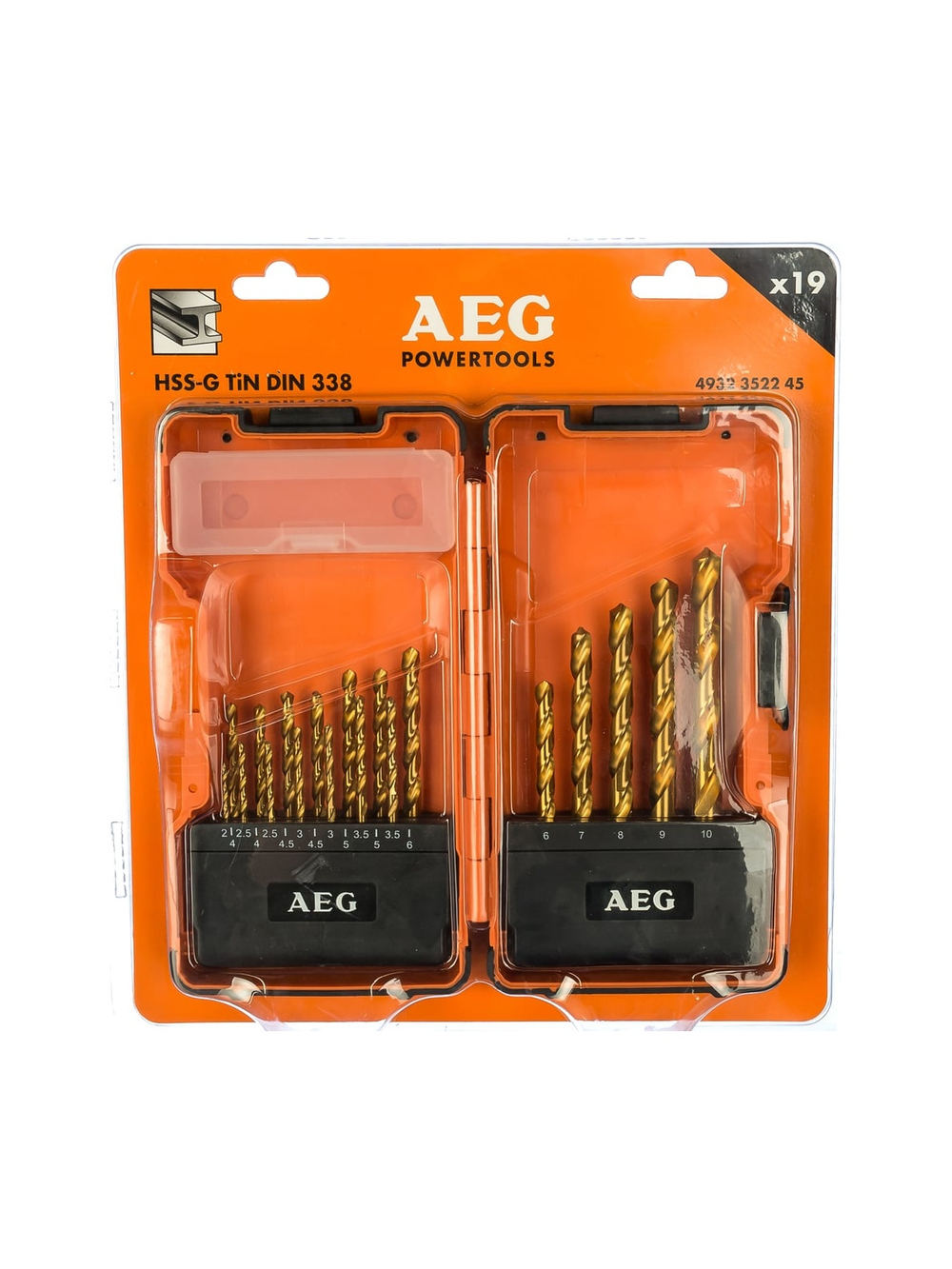 Набор сверл по металлу HSS-G TIN (19 шт; 2-10 мм) AEG 4932352245