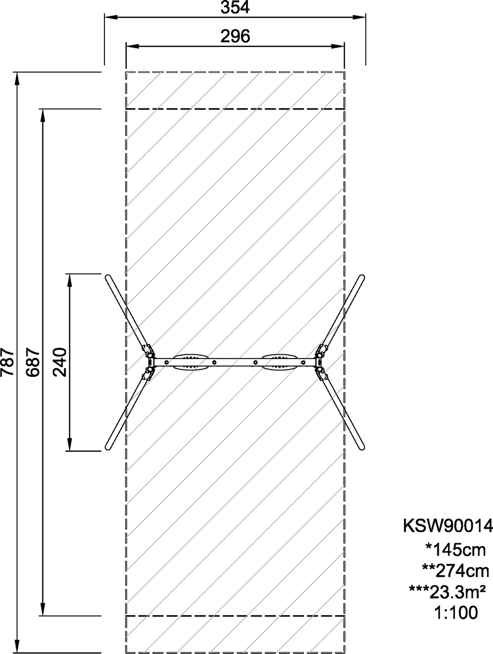 Двойные Качели, Сосна, H=2.5 м + грунт 90 см