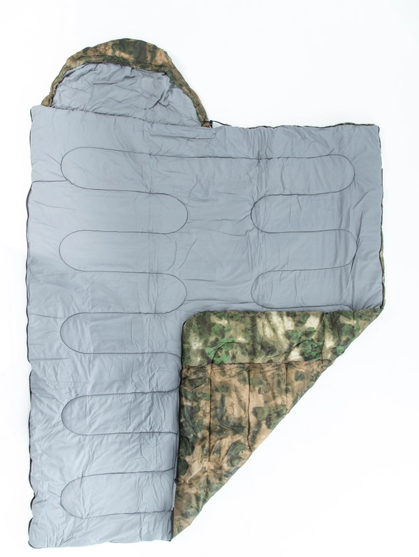 Спальный мешок TRAVELLER camo (КМФ) R-zip от-12(с подголовником 230х90см)INDI