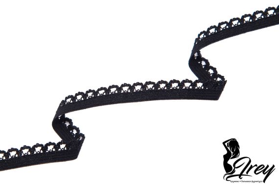 170 Черный Резинка ажурная арт.007, 11 мм Турция (фасовка)