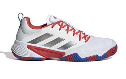 Мужские кроссовки теннисные Adidas Barricade M - cloud white/silver metallic/bright royal