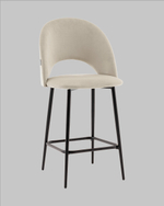 Стул полубарный Меган SN велюр бежевый