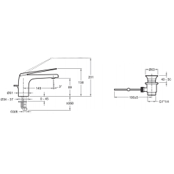 Смеситель для раковины Jacob Delafon Avid E97345-CP схема