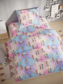 Наволочка комплект 2шт перкаль Сказка "Модницы" 50x70 см на молнии