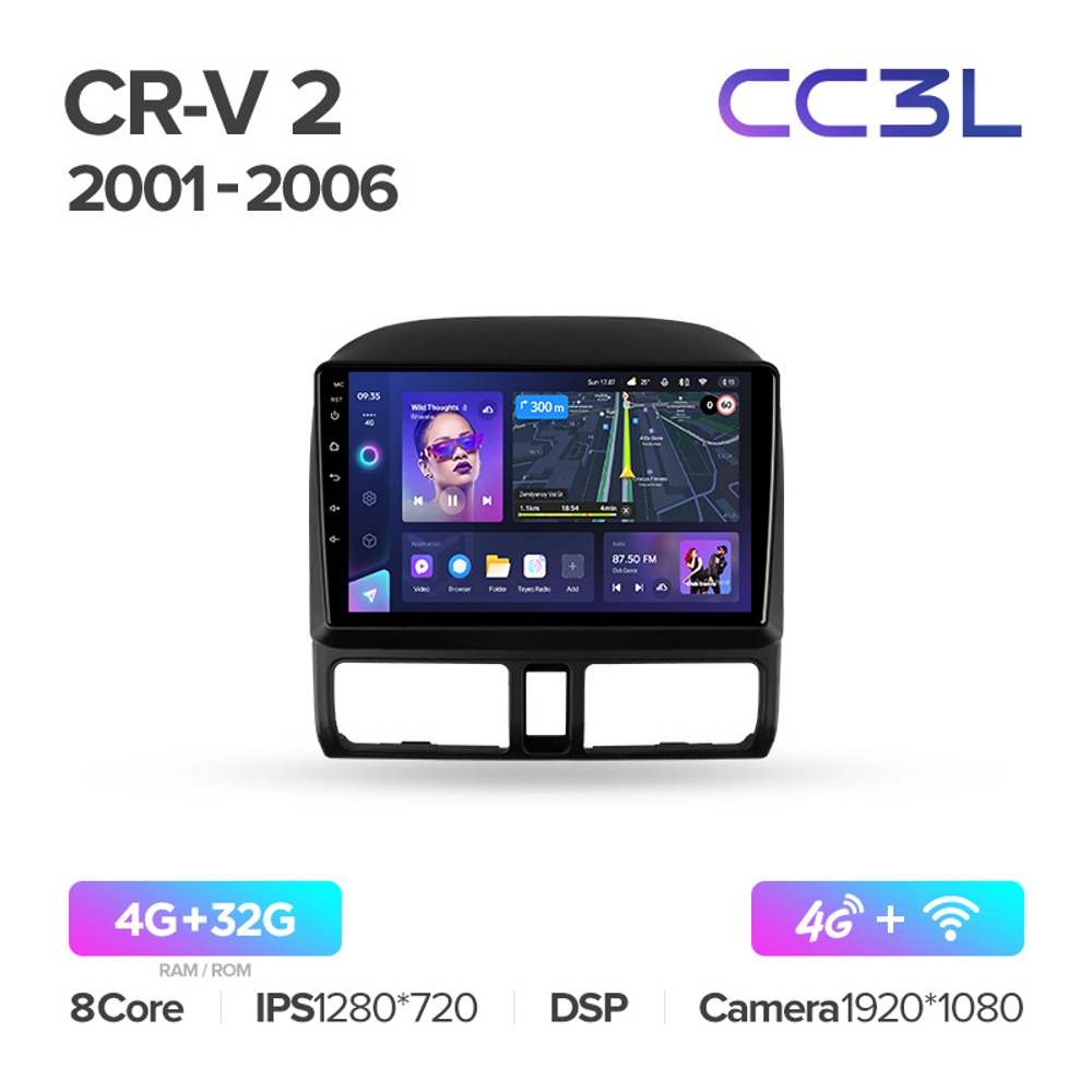 Teyes CC3L 9"для Honda CR-V 2 2001-2006
