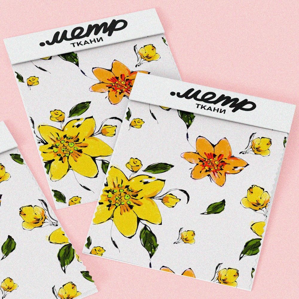 Ткань ниагара желтые цветочки