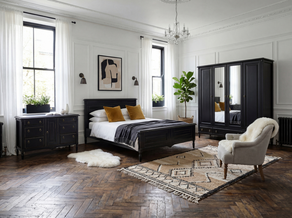 Кровать Джоли 180х200 из массива береза, черный, MAKOSA