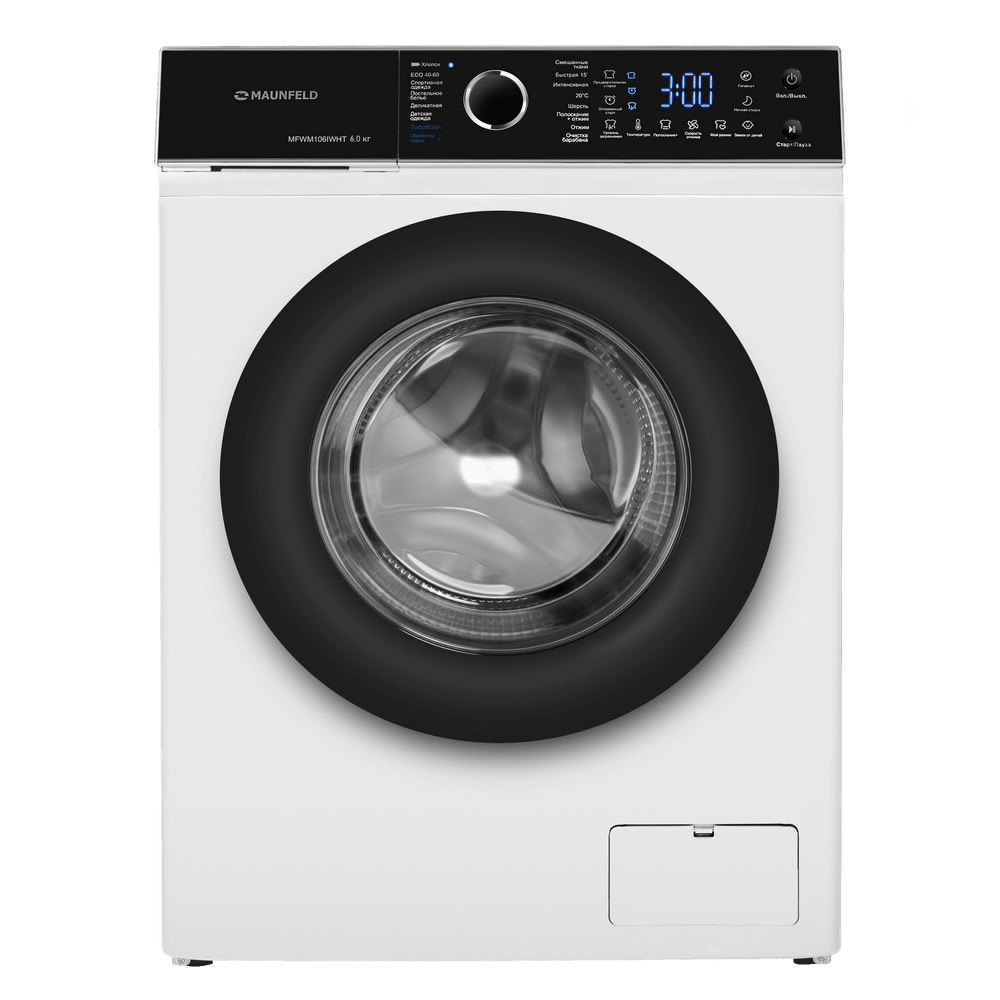 Стиральная машина c инвертором и паром  MAUNFELD MFWM106IWHT 6 кг.