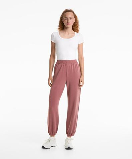 Oysho Брюки-джоггеры из ткани с модалом, розовый