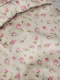 Постельное белье перкаль Сказка "Розовые бутоны на бежевом" семейное Наволочка 50х70 см 2 шт Простынь на резинке 160x200 см Пододеяльник 145x215 см 2шт