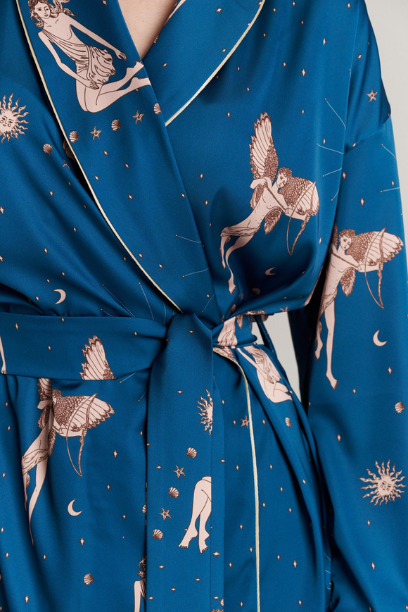 Блуза-кимоно с шалькой - греческий завтрак