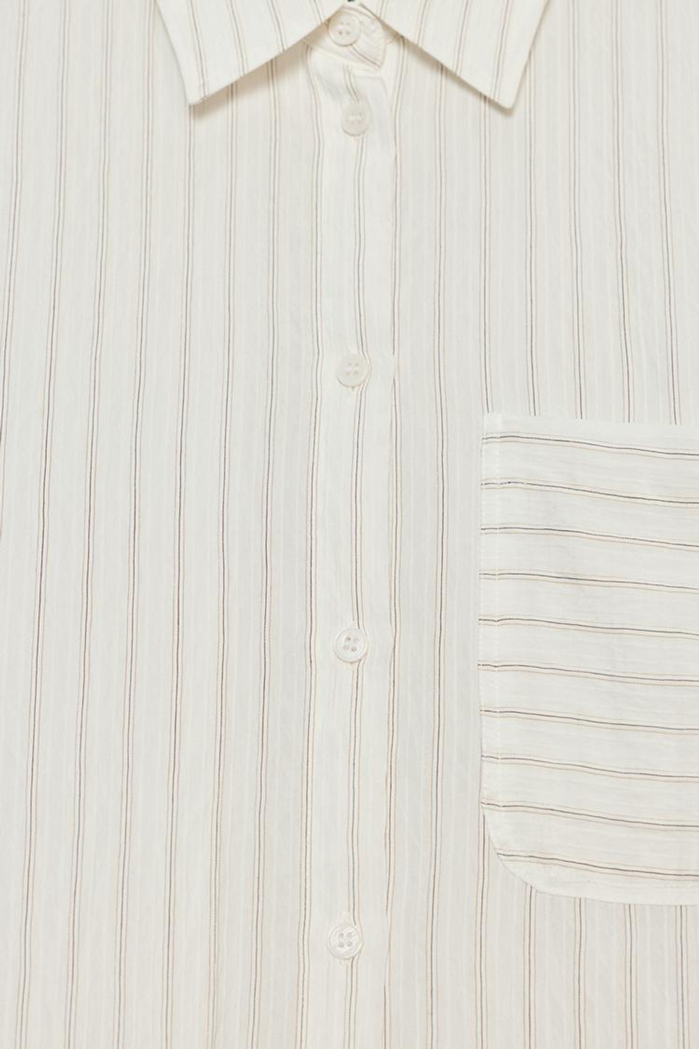 ZARA РУБАШКА ИЗ СТРУЯЩЕЙСЯ ТКАНИ В ПОЛОСКУ — ZW COLLECTION, ЭКРЮ