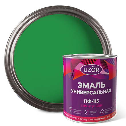 УЗОР  Эмаль ПФ-115 Ярко-зеленая 2,7кг ГОСТ 6465-76 (Сайвер)